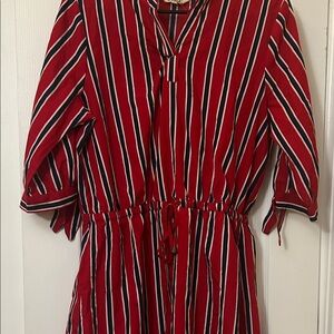 Red and Black Striped Dress